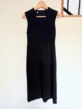 4c black midi sleeveless dress. Thick fabric, super nice pencil shape v-neck. xs
